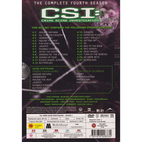 CSI The Complete Fourth Season DVD (Brukt)