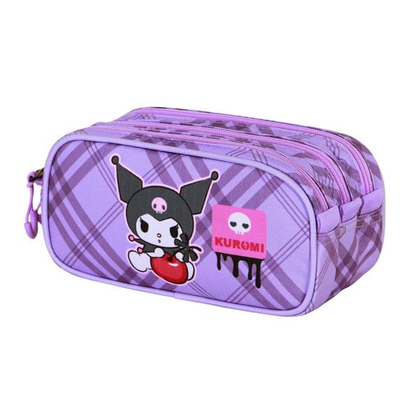 Hello Kitty Kuromi triple pencil case