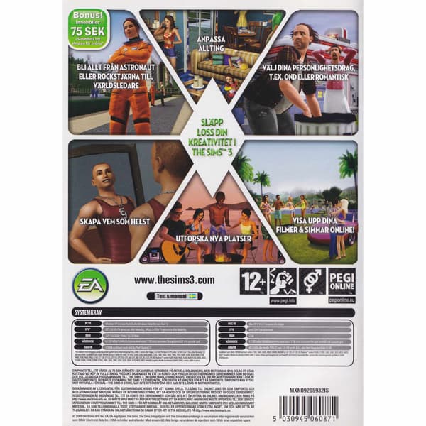 The Sims 3 PC DVD Swedish (Brugt)
