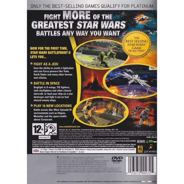 Star Wars Battlefront II Playstation 2 PS2 Platinum (Brukt)