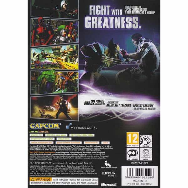 Marvel vs Capcom 3 Fate of Two Worlds Xbox 360 (Brukt)
