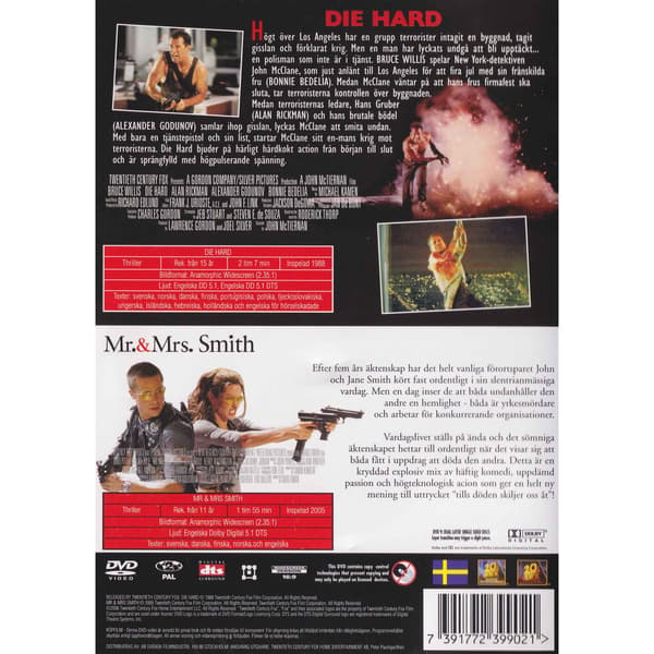 Die Hard + Mr & Mrs Smith DVD (Begagnad)