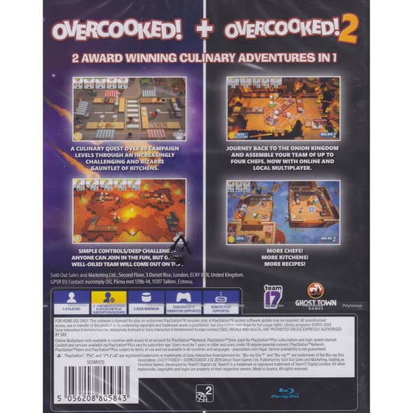 Overcooked + Overcooked 2 Double Pack Playstation 4