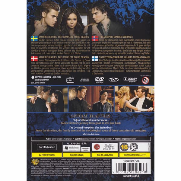 The Vampire Diaries The Complete Third Season DVD (Brugt)