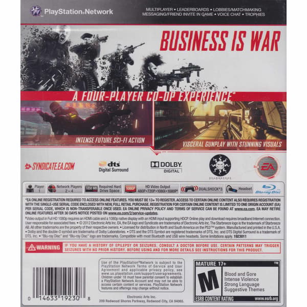 Syndicate Playstation 3 PS3 IMPORT