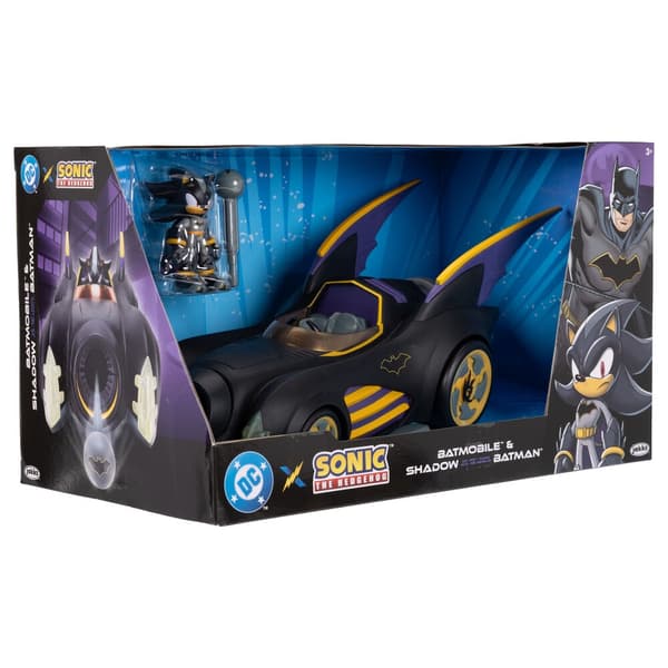 Sonic The Hedgehog Shadow Batman figure + Batmobile