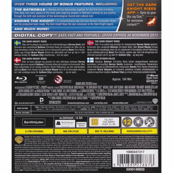 The Dark Knight Rises Blu-Ray (Brugt)