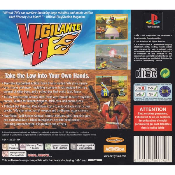 Vigilante 8 Playstation 1 PS1 (Brukt)
