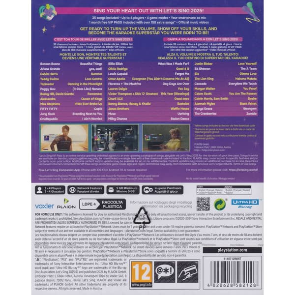 Lets Sing 2025 Playstation 5 PS5