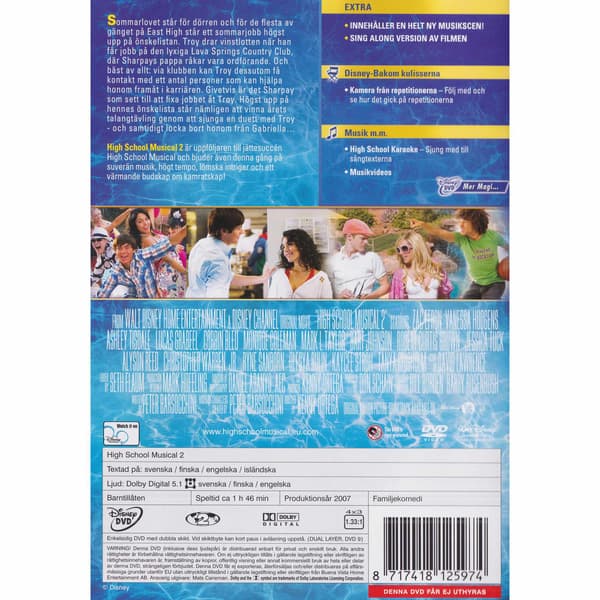 High School Musical 2 Extended Edition DVD (Brukt)
