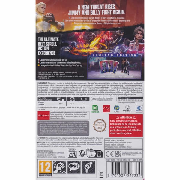 Double Dragon Revive Limited Edition Nintendo Switch