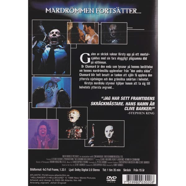 Hellraiser II Hellbound DVD (Brukt)