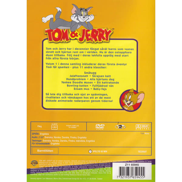 Tom & Jerry Den klassiska samlingen Volym 1 DVD (Begagnad)