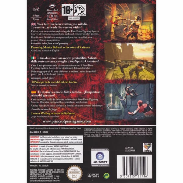 Prince of Persia Warrior Within Nintendo Gamecube (Brukt)
