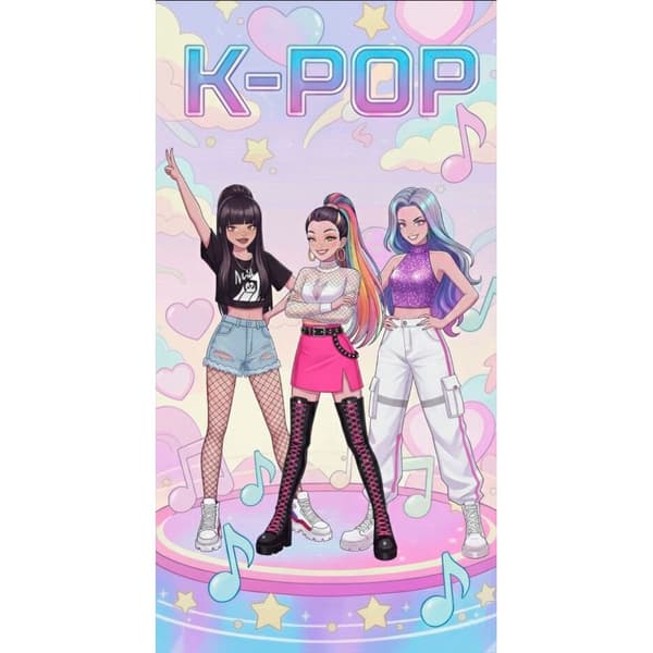 K-Pop Mikrofiber Badehåndklæde 70x140 cm