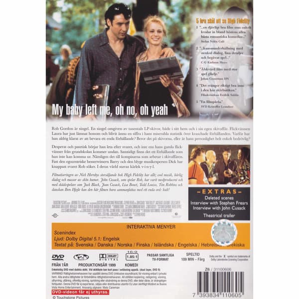 High Fidelity DVD (Begagnad)