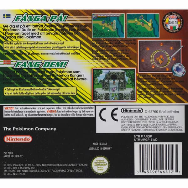 Pokemon Ranger Nintendo DS Swedish (Brukt)