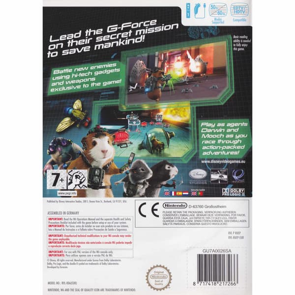 Disney G-Force Nintendo Wii (Brukt)