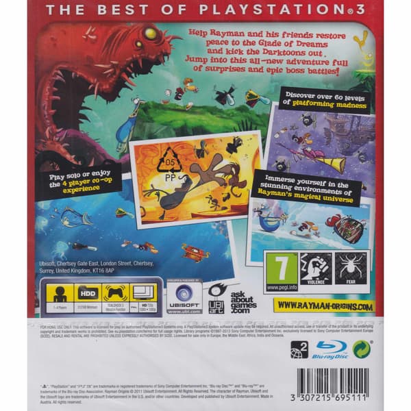 Rayman Origins Playstation 3 PS3 Essentials
