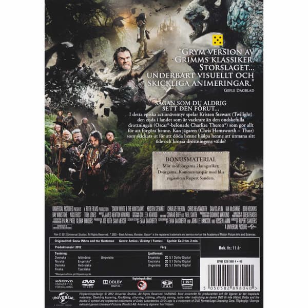 Snow White & The Huntsman DVD (Brukt)