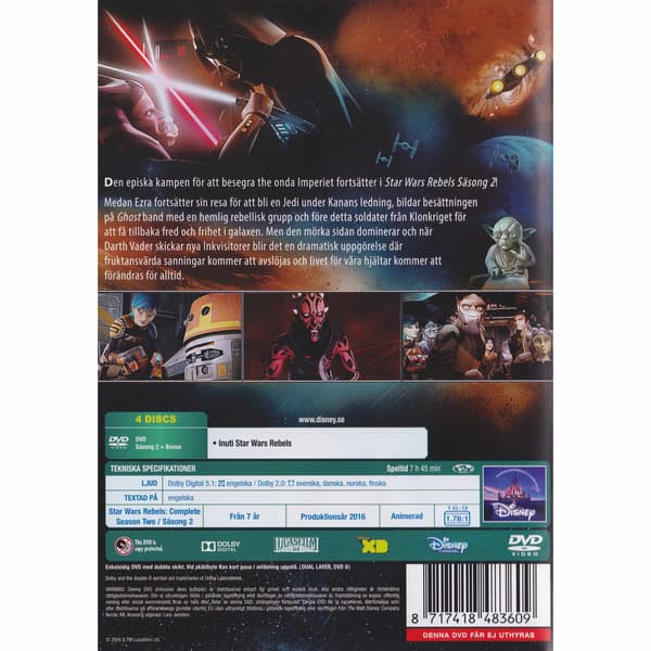 Star Wars Rebels Säsong 2 DVD (Begagnad)