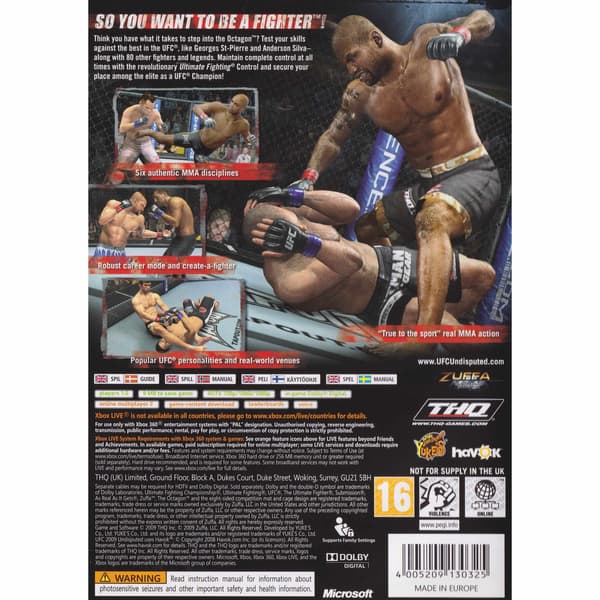UFC 2009 Undisputed Xbox 360 Classics (Brukt)
