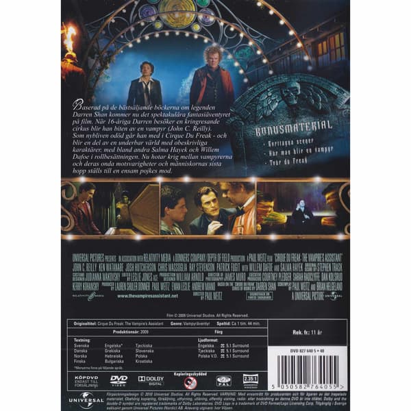 Cirque du Freak The Vampires Assistant DVD (Begagnad)