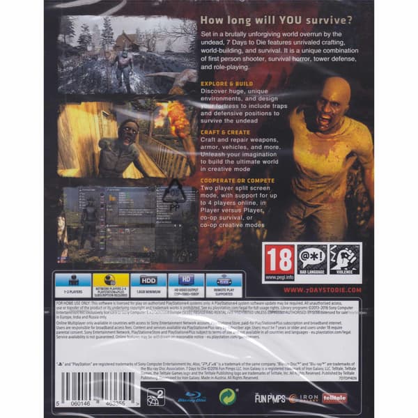 7 Days To Die Playstation 4 PS4