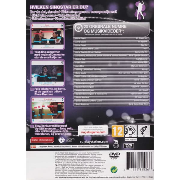 Singstar Store Drømme Playstation 2 PS2 Danish (Brukt)