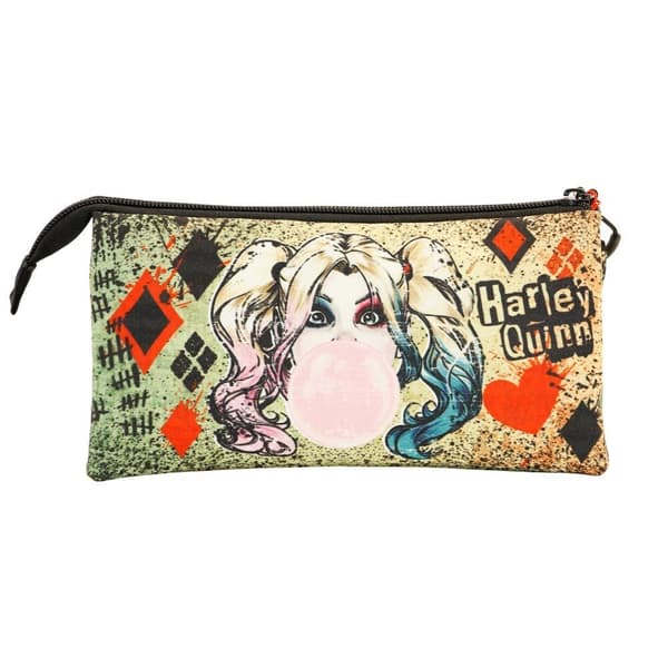 DC Comics Harley Quinn Mad Love triple pencil case