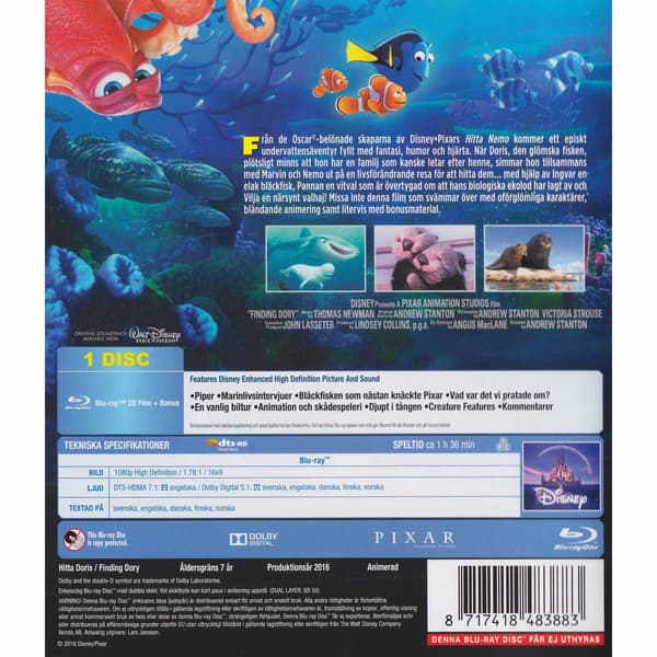 Hitta Doris Blu-Ray (Begagnad)