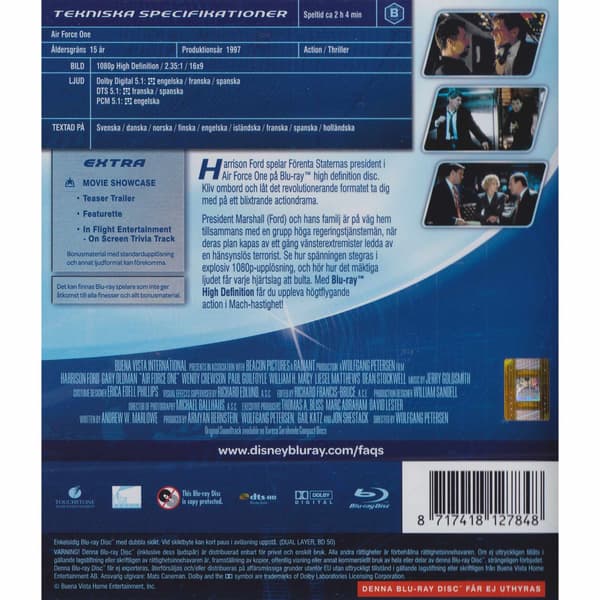 Air Force One Blu-Ray (Brukt)