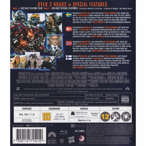 Transformers Age of Extinction Blu-Ray (Begagnad)