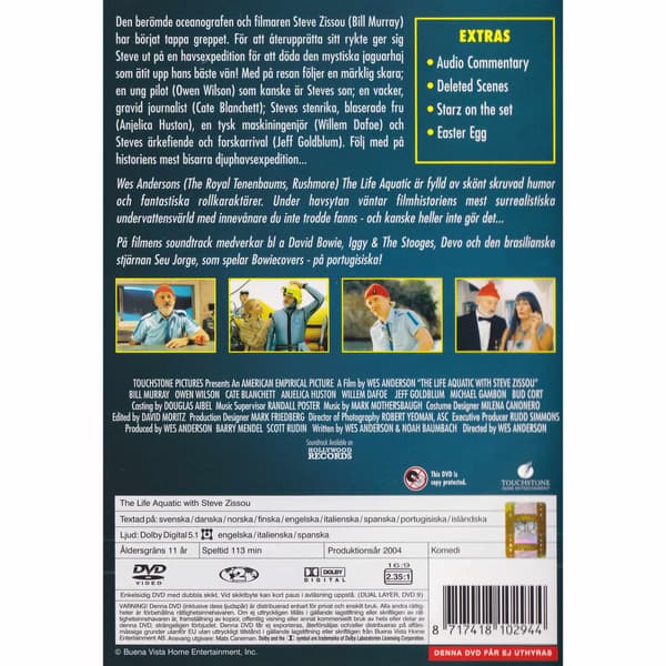The Life Aquatic DVD (Brukt)