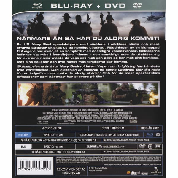 Act of Valor Blu-Ray (Brugt)
