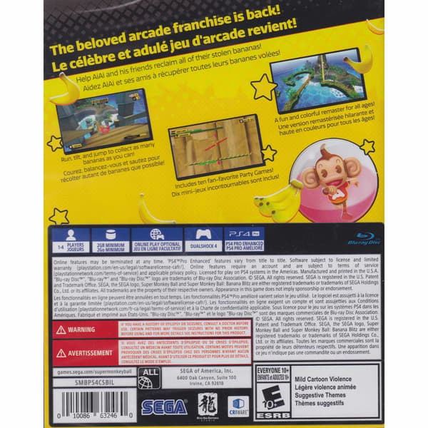 Super Monkey Ball Banana Blitz HD Playstation 4 PS4 IMPORT