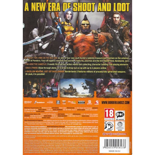 Borderlands 2 PC DVD (Brugt)