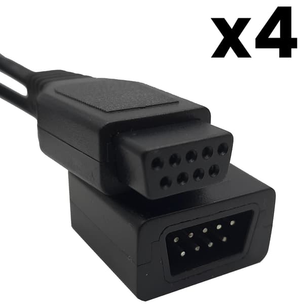 Forlengelseskabel håndkontroll x 4 Sega Mega Drive & Sega Master System