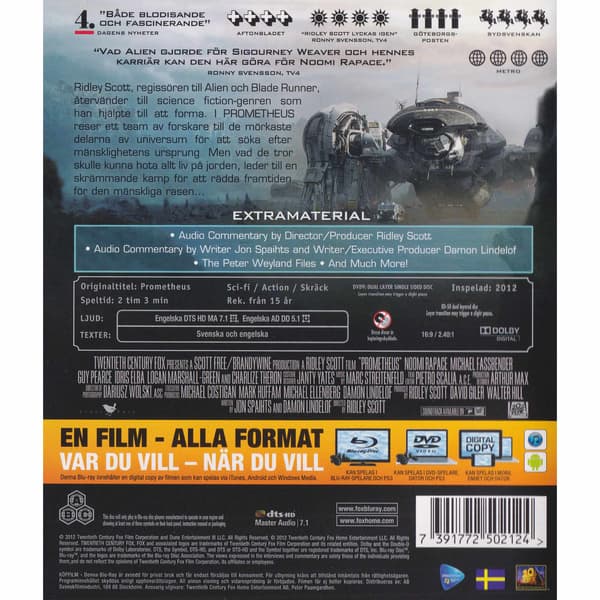 Prometheus Blu-Ray (Brukt)