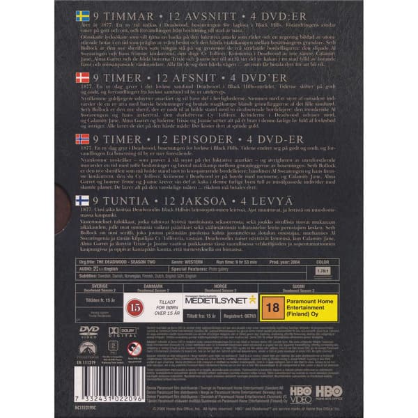 Deadwood The Complete Second Season DVD (Brukt)