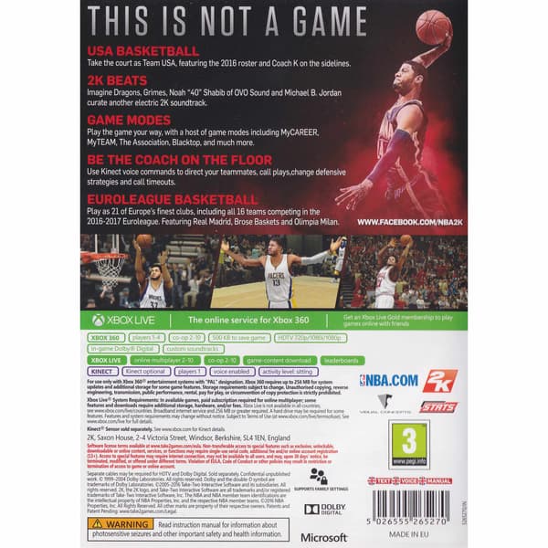 NBA 2K17 Xbox 360 (Brukt)