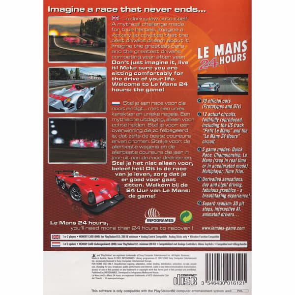 Le Mans 24 hours Playstation 2 PS2 (Brukt)