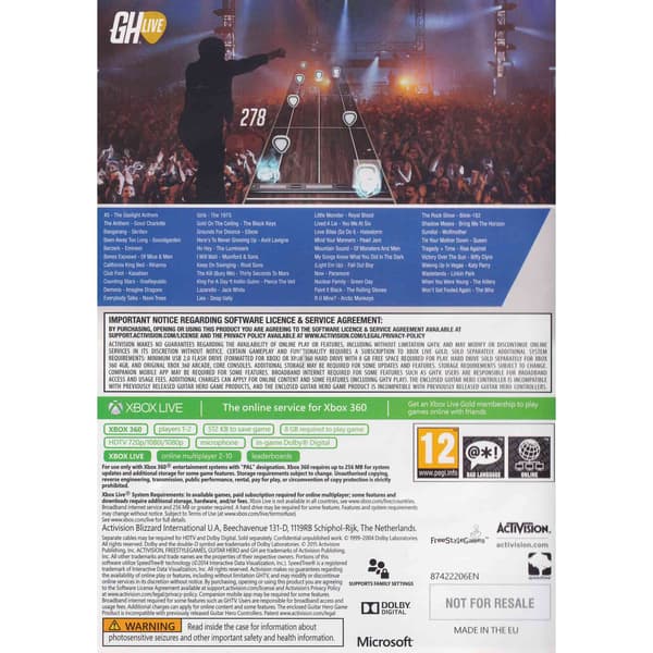 Guitar Hero Live Xbox 360 Bundle Copy (Brugt)