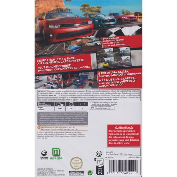 Gear Club Unlimited Nintendo Switch (Code in a Box)