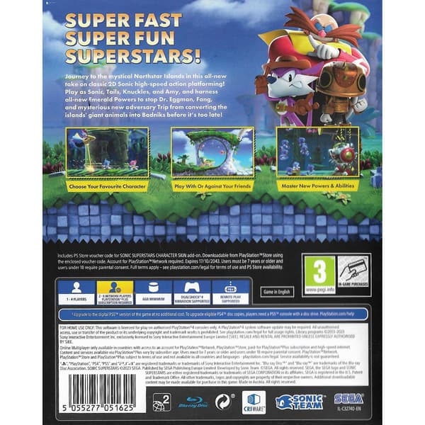 Sonic Superstars Playstation 4 PS4