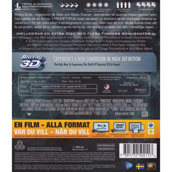 Prometheus Blu-Ray (Brugt)