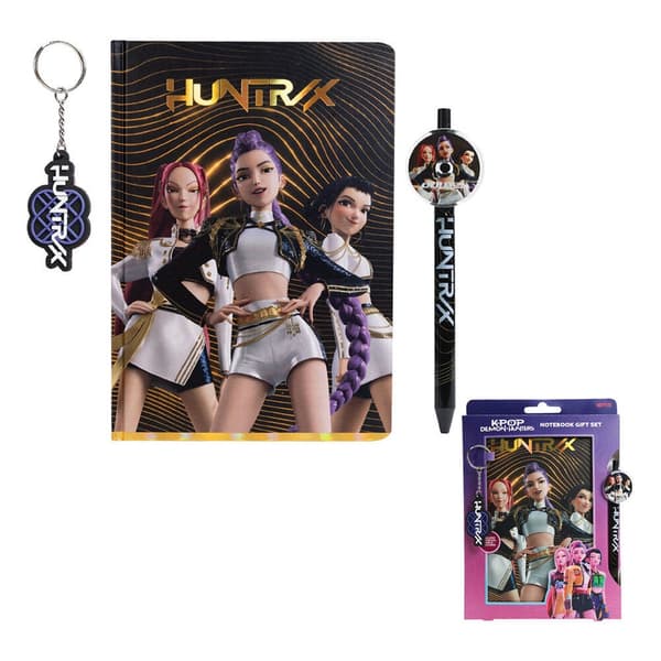 K-Pop Demon Hunters notebook with pen and keychain
