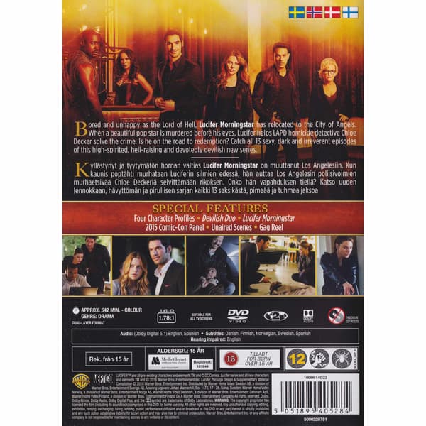 Lucifer The Complete First Season DVD (Brukt)