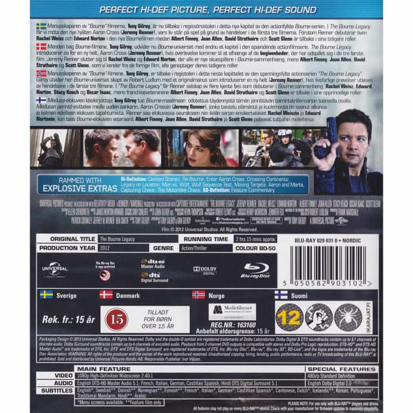 The Bourne Legacy Blu-Ray (Brugt)