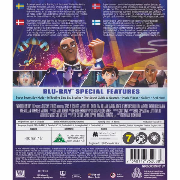 Spies in Disguise Blu-Ray (Brukt)